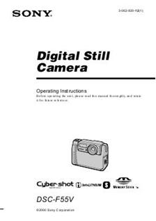 Sony Cyber-shot F55 V manual. Camera Instructions.